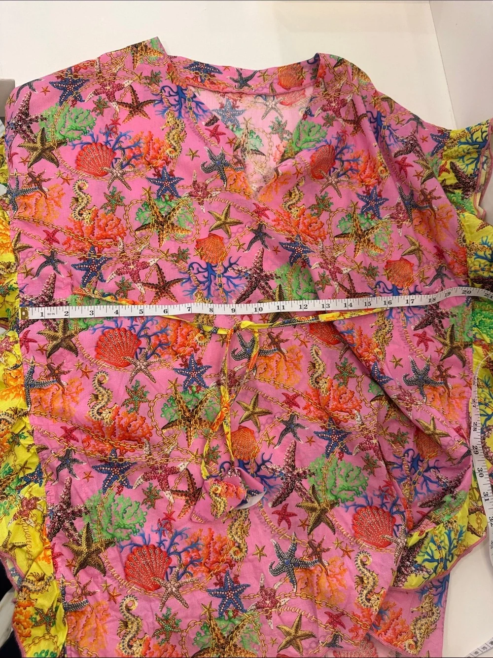 4Giveness Kids Swim Cover Up Caftan Pink Starfish Coral Italy